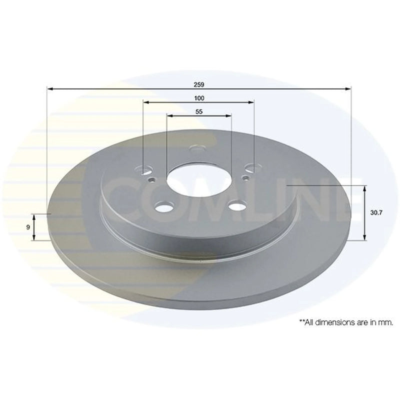 Comline Front & Rear Brake Discs & Pads fits Toyota Corolla 2008-2014 1.8