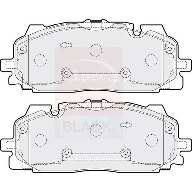 Apec Black Front Brake Pad Set fits Audi A3 2021-2022