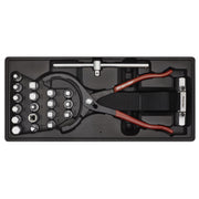 Sealey Tool Tray with Oil Filter Wrench Pliers & Drain Plug Set 21pc TBT28 Sealey - Dynamic Drive