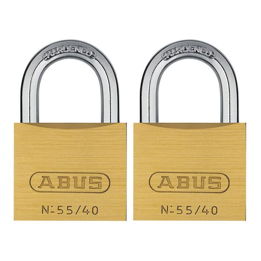 Abus Mechanical 55/40mm Brass Padlocks Twin Pack ABUS Mechanical - Dynamic Drive
