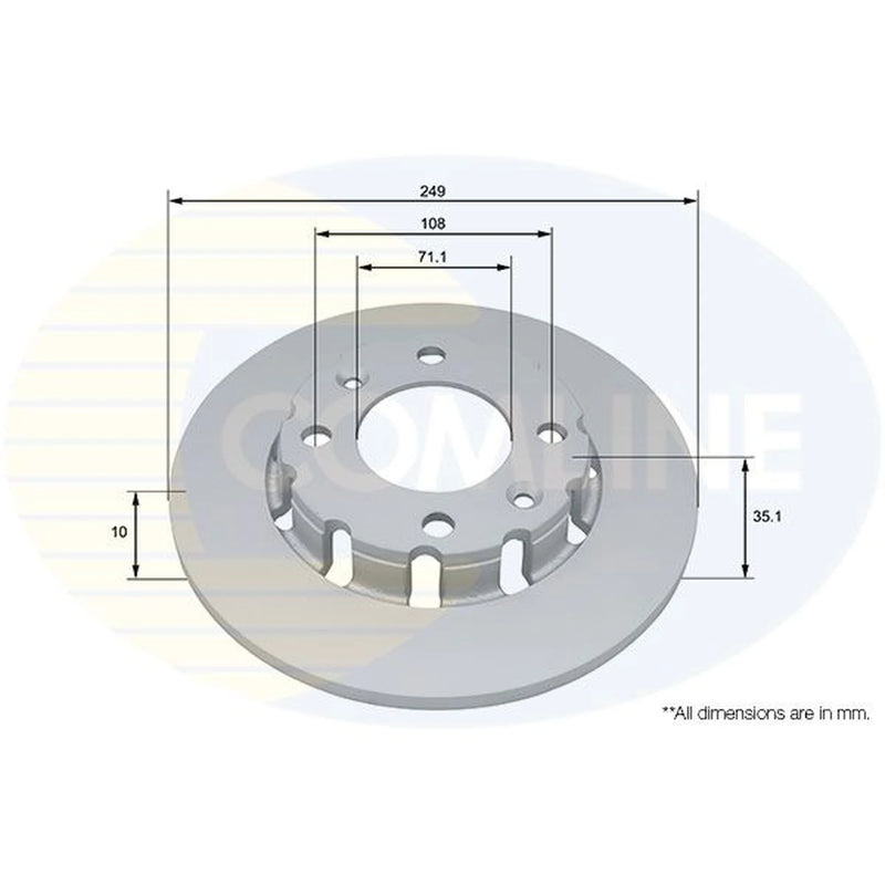 Comline Rear Brake Solid Discs & Pads fits Vauxhall Corsa 2019 on 1.2 1.5