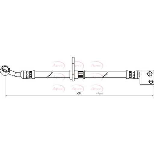 Apec Brake Hydraulic Hose Line Front Right fits Honda Civic VIII 2005-2011