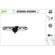 Valeo Electric Window Regulator Lifter Left Rear 850988