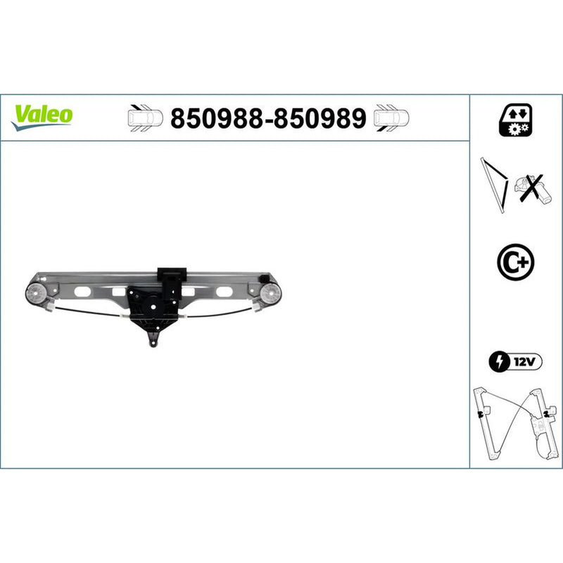 Valeo Electric Window Regulator Lifter Right Rear 850989
