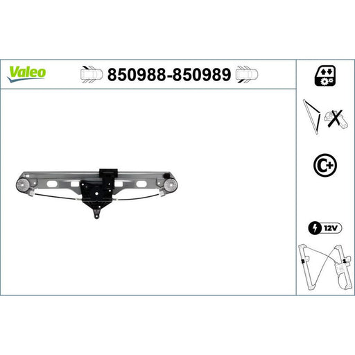 Valeo Electric Window Regulator Lifter Right Rear 850989