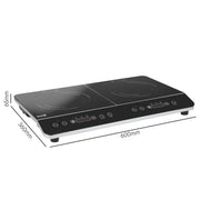 Baridi Portable Induction Hob with 2 Cooking Zones 60 x 36 x 6.5cm - Black Baridi - Dynamic Drive