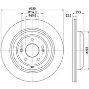 DON 2 x Externally Vented Rear Brake Discs PCD19962-x2