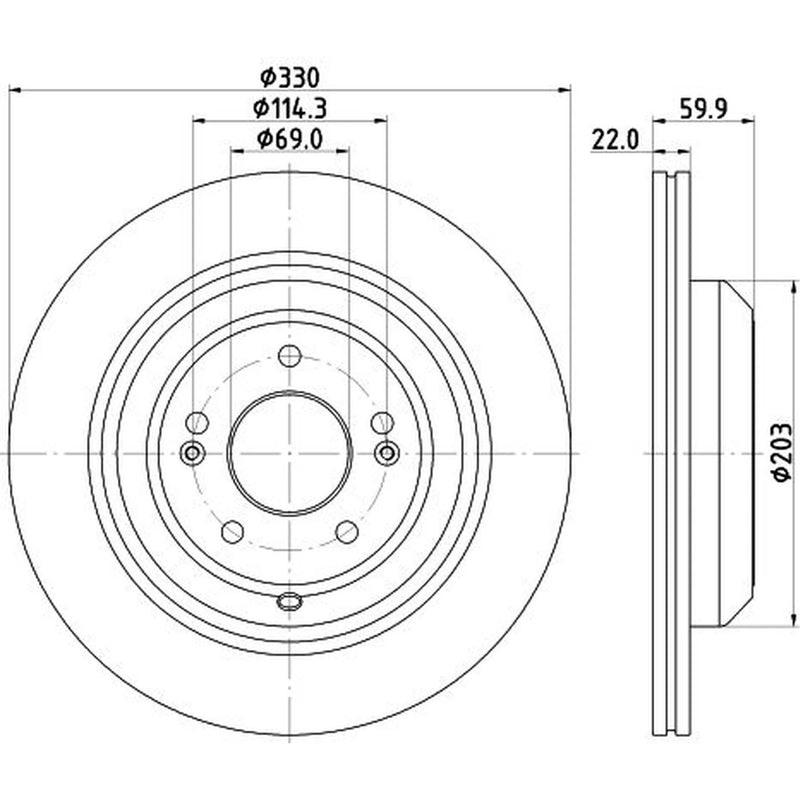 DON 2 x Externally Vented Rear Brake Discs PCD19962-x2
