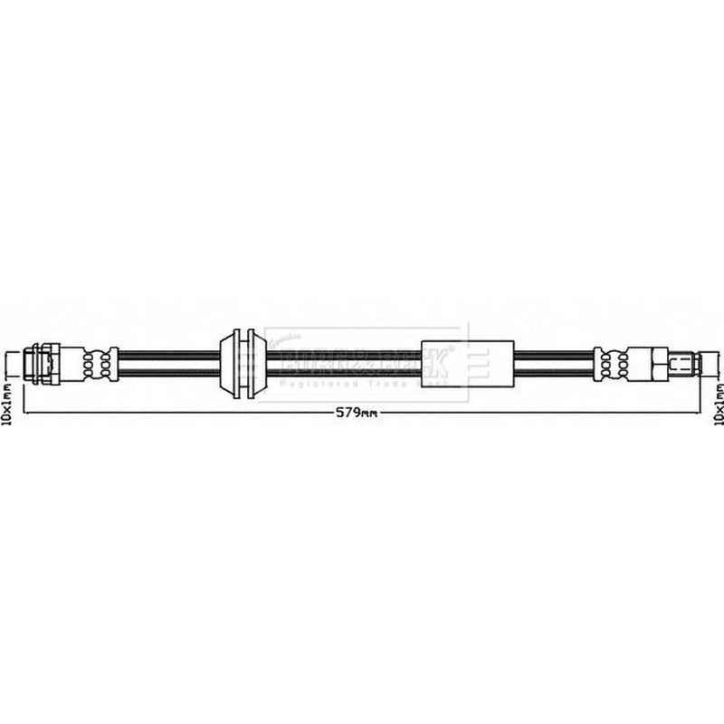 Borg & Beck Brake Hydraulic Hose Line Front Right BBH8654