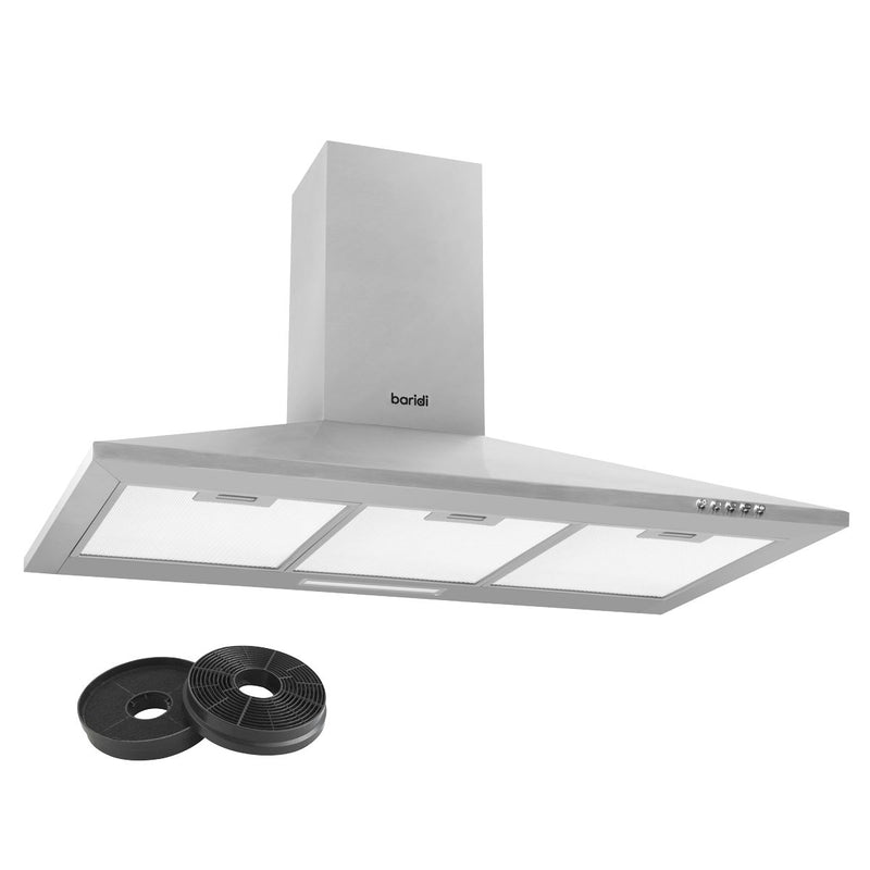 Baridi Cooker Hood with Carbon Filters 90cm - Stainless Steel DH127 Baridi - Dynamic Drive