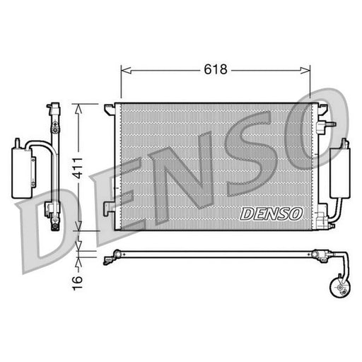 Denso Air Conditioning Condenser fits Opel Signum 2003-2008 1.9 2.0 2.2