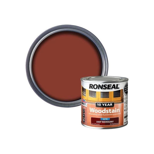 Ronseal 10 Year Woodstain Deep Mahogany 250ml Ronseal - NN4 Online