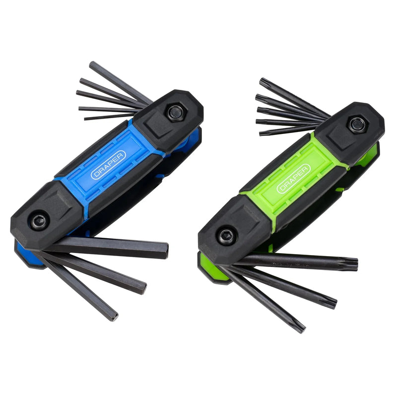 Draper Folding Hex Key Set 2 x 8 Piece Chrome Vanadium Steel