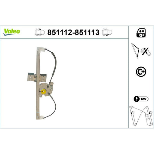 Valeo Electric Window Regulator Lifter Left Front 851112