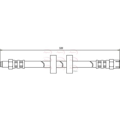 Apec Brake Hydraulic Hose Line Front fits VW Derby 1977-1981 1.1 1.3