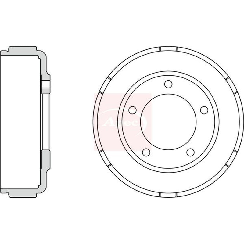Apec Brake Drum Assembly Rear fits Ford Transit 2000-2006 2.0 2.3 2.4