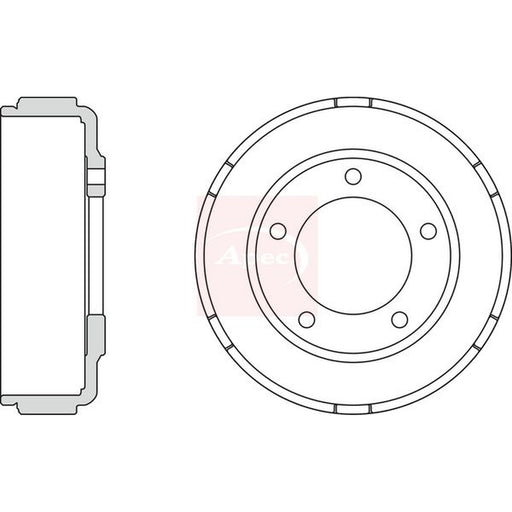 Apec Brake Drum Assembly Rear fits Ford Transit 2000-2006 2.0 2.3 2.4