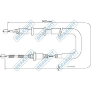 Apec Handbrake Cable Right Rear BBC3370