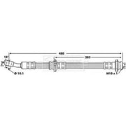 Borg & Beck Brake Hydraulic Hose Line Front Right BBH6821