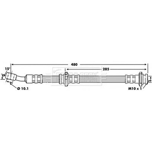 Borg & Beck Brake Hydraulic Hose Line Front Right BBH6821