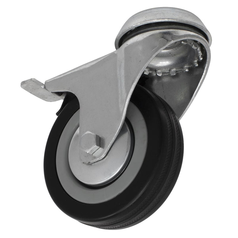 Sealey Castor Wheel Bolt Hole Swivel with Brake75mm SCW175SBL Sealey - Dynamic Drive