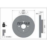 Textar 2 x Vented Front Brake Discs 92344803