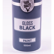 6x Autotek Professional Gloss Black 500ml Spray Paint High Coverage Autotek - Dynamic Drive