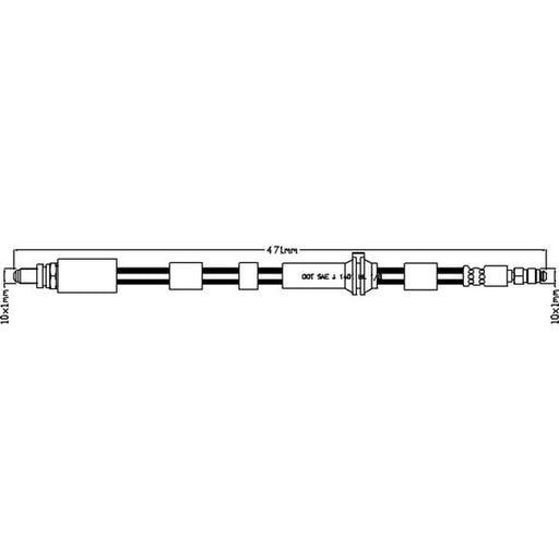 Juratek Brake Hydraulic Hose Line Front Right fits Ford Ka 2001-2008 1.6