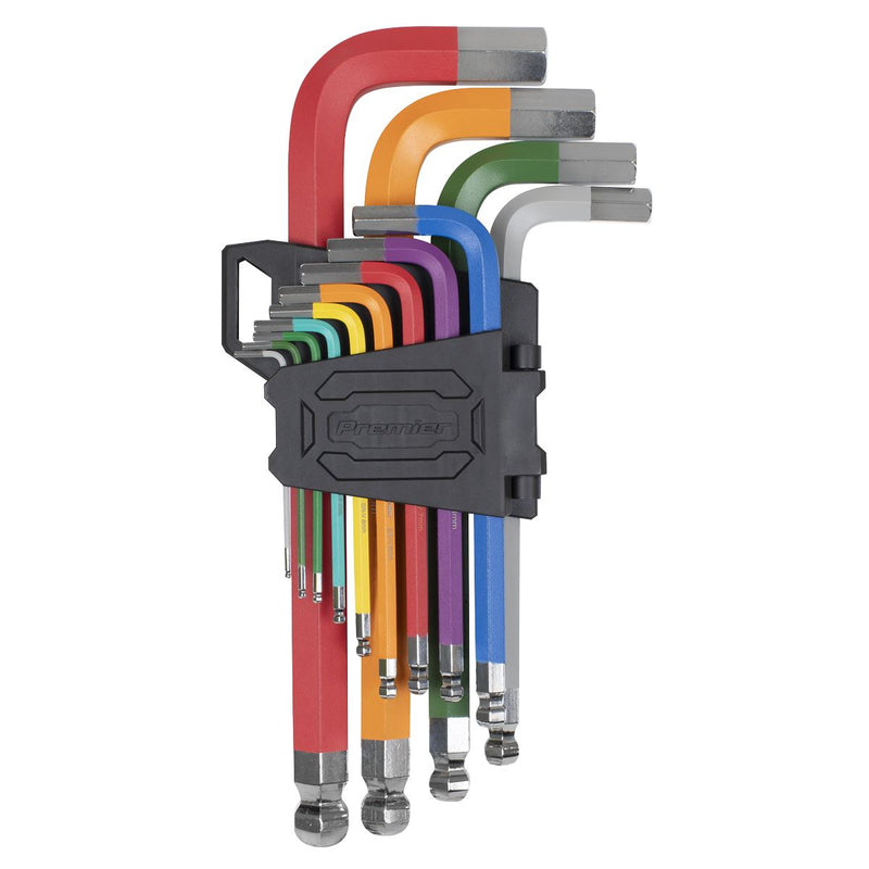 Sealey Premier Premier Jumbo Colour-Coded Anti-Slip Ball-End Hex Key Set 13pc Sealey Premier - Dynamic Drive