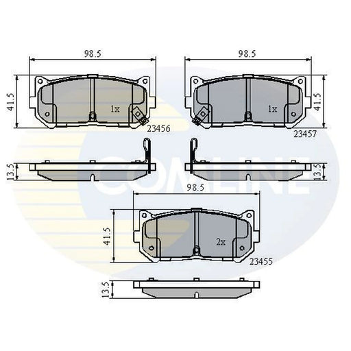 Comline Front & Rear Pads fits Kia Carens I 2005-2006 2.0