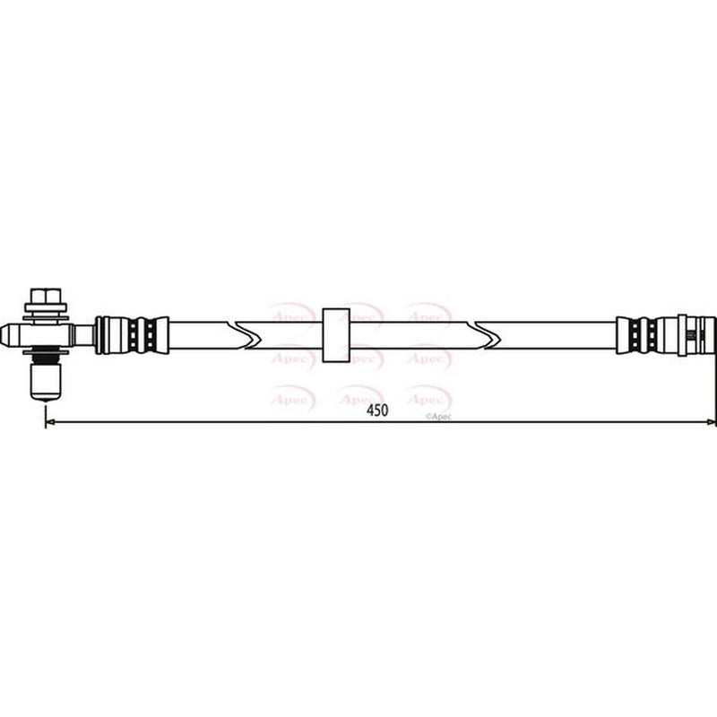 Apec Brake Hydraulic Hose Line Front fits Audi A3 1996-2003 1.6 1.8 1.9