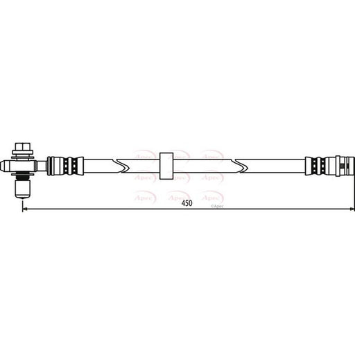 Apec Brake Hydraulic Hose Line Front fits Audi A3 1996-2003 1.6 1.8 1.9