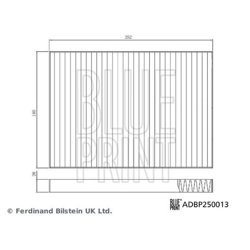Blue Print Cabin Air Filter (Pollen Filter) ADBP250013