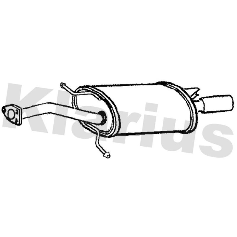 Klarius Box With Tail Pipe Rear fits Volvo S40 I 1995-2003 1.6 1.8 2.0