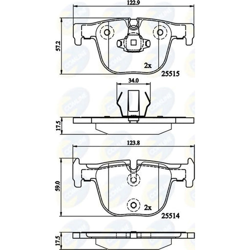 Comline Rear Brake Internally Vented Discs & Pads fits BMW 3 2012-2016