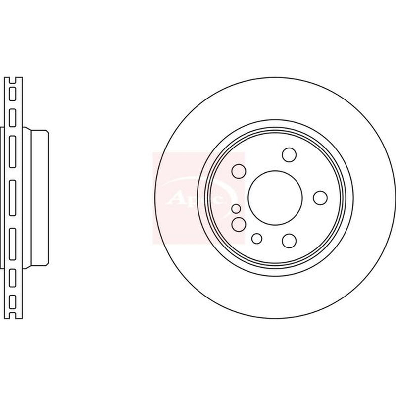 Apec Rear Brake Vented Discs & Pads fits Mercedes-Benz S-Class 1991-1999