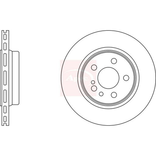 Apec 2 x Vented Brake Discs fits Mercedes-Benz S-Class 1991-1999