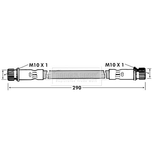 Borg & Beck Brake Hydraulic Hose Line Rear Right BBH7113