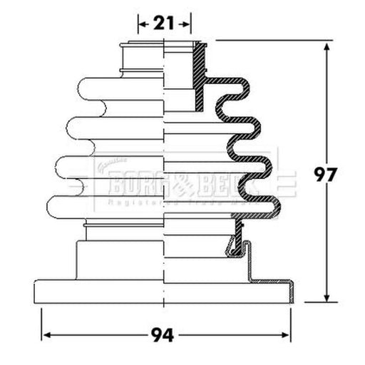 Borg & Beck Drive Shaft Bellow Kit transmission sided BCB6295