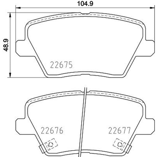 Mintex Rear Brake Pad Set fits Hyundai I30 2016-2020 1.0 1.4 1.5 1.6