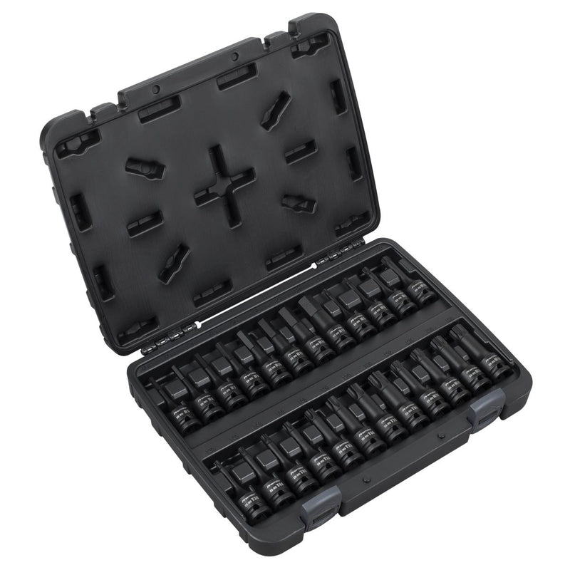 Premier Hex/TRX-Star*/Spline Impact Socket Bit Set 1/2"Sq Drive 24pc Sealey Premier - Dynamic Drive