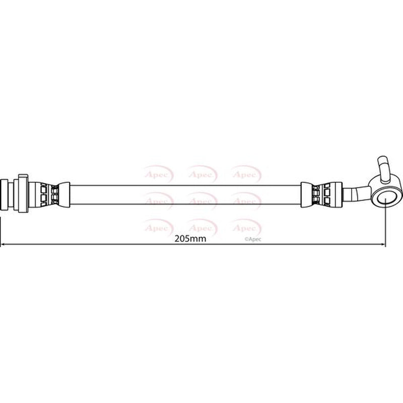 Apec Brake Hydraulic Hose Line Rear Right fits Nissan X-Trail 2014 on