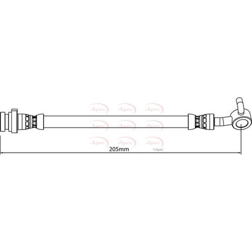 Apec Brake Hydraulic Hose Line Rear Right fits Nissan X-Trail 2014 on