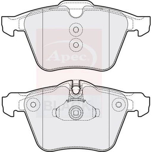 Apec Black Front Brake Pad Set fits Daimler Super Eight 2005-2009 4.2