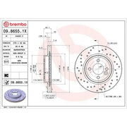 Brembo Xtra 2 x Perforated/Vented Brake Discs fits Mini Mini 2001-2008