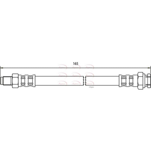 Apec Brake Hydraulic Hose Line Rear fits Abarth Grande Punto 2007-2010 1.4