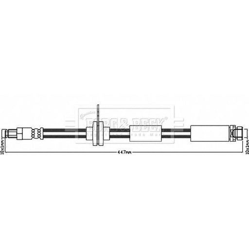 Borg & Beck Brake Hydraulic Hose Line Rear Right BBH8105