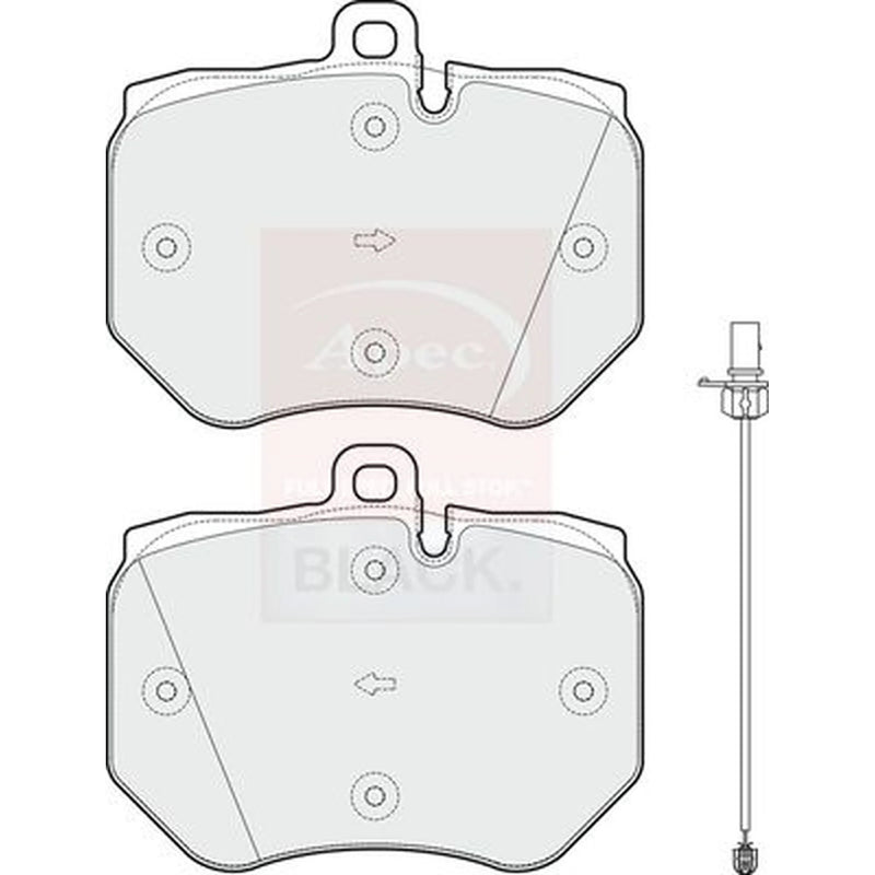 Apec Black Front Brake Pad Set fits Audi A6 C6 2008-2010