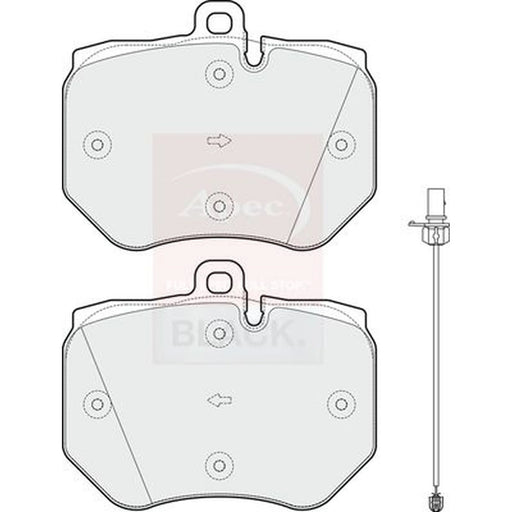 Apec Black Front Brake Pad Set fits Audi A6 C6 2008-2010