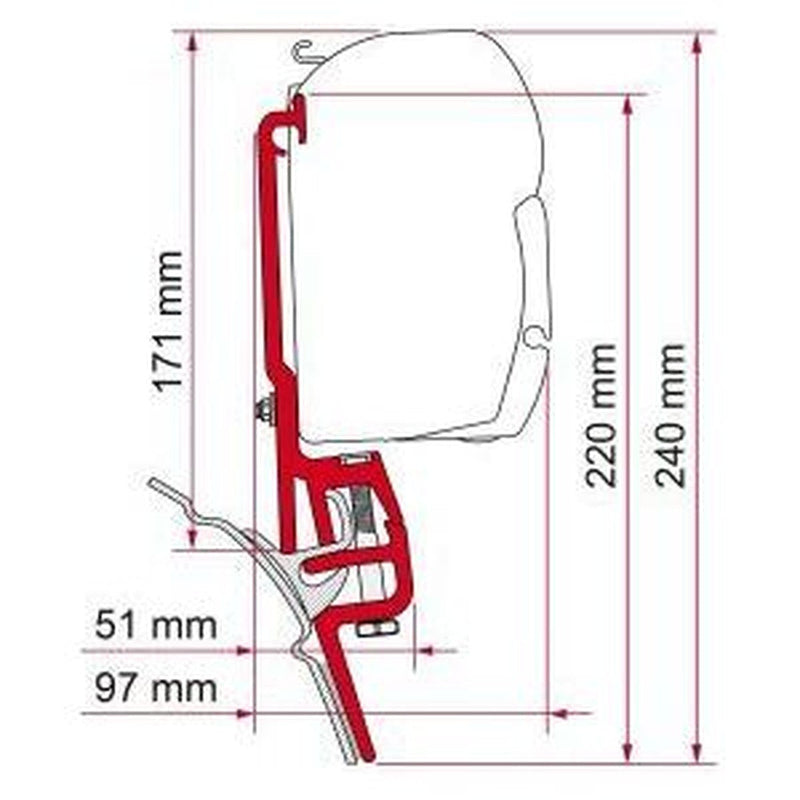 Fiamma F35/F45 Adapter Vwt4 Brandrup 98655Z011 Fiamma - NN4 Online